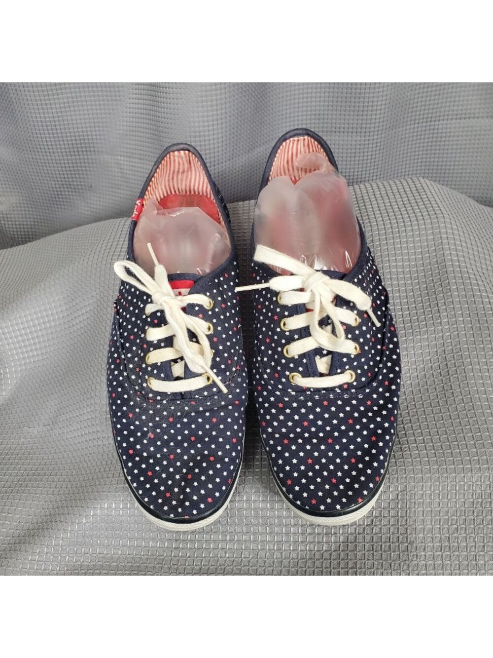 Keds Womens Size 8 Sneakers Shoes Star Print Lace Up Casual Canvas Patriotic Fun
